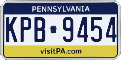 PA license plate KPB9454