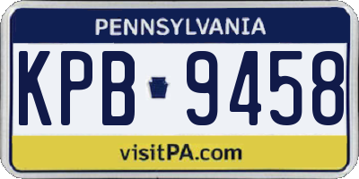 PA license plate KPB9458