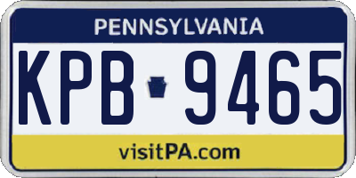 PA license plate KPB9465