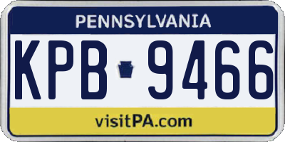 PA license plate KPB9466