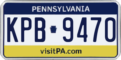 PA license plate KPB9470