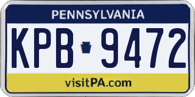 PA license plate KPB9472