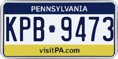 PA license plate KPB9473