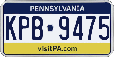 PA license plate KPB9475