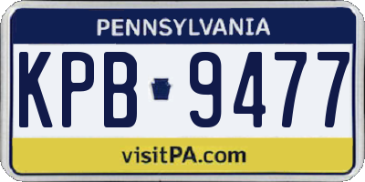 PA license plate KPB9477