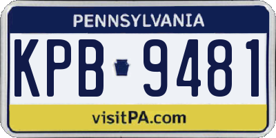 PA license plate KPB9481