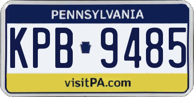 PA license plate KPB9485