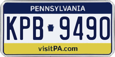 PA license plate KPB9490