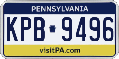 PA license plate KPB9496