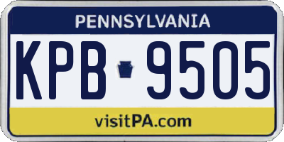 PA license plate KPB9505