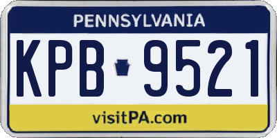 PA license plate KPB9521