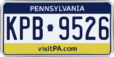 PA license plate KPB9526