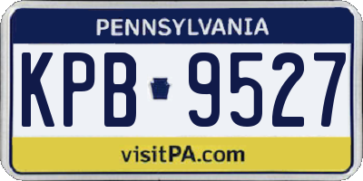 PA license plate KPB9527