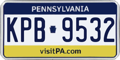 PA license plate KPB9532
