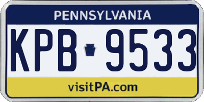 PA license plate KPB9533