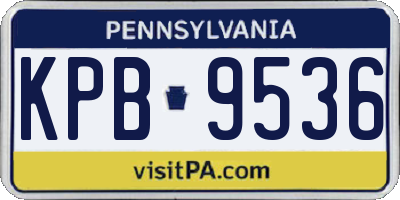 PA license plate KPB9536