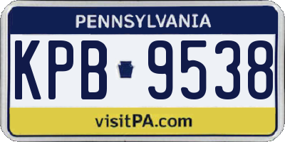 PA license plate KPB9538