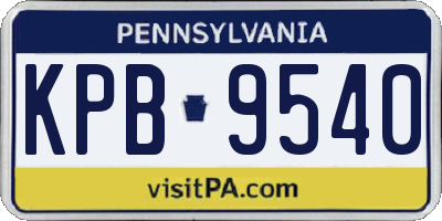 PA license plate KPB9540