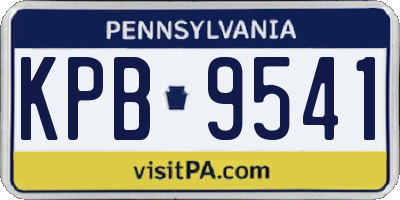 PA license plate KPB9541