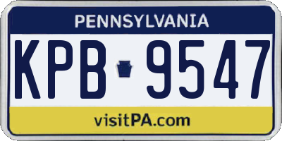 PA license plate KPB9547