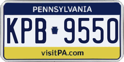 PA license plate KPB9550