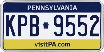 PA license plate KPB9552