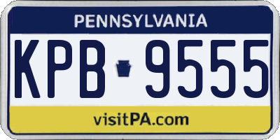 PA license plate KPB9555