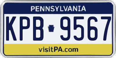 PA license plate KPB9567