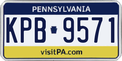 PA license plate KPB9571