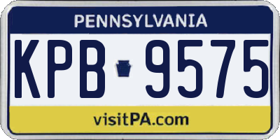 PA license plate KPB9575