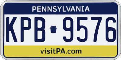 PA license plate KPB9576