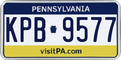 PA license plate KPB9577