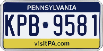 PA license plate KPB9581