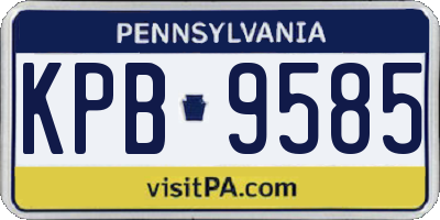 PA license plate KPB9585