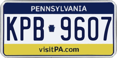 PA license plate KPB9607