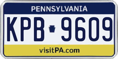PA license plate KPB9609