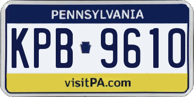 PA license plate KPB9610