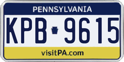 PA license plate KPB9615