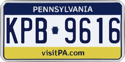 PA license plate KPB9616