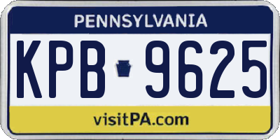 PA license plate KPB9625
