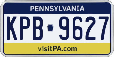 PA license plate KPB9627