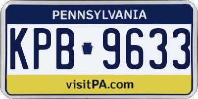 PA license plate KPB9633