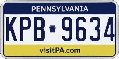 PA license plate KPB9634