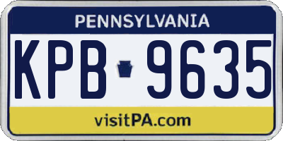 PA license plate KPB9635