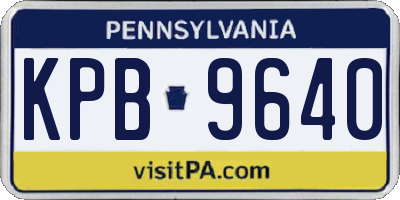PA license plate KPB9640