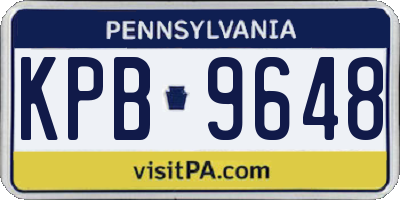 PA license plate KPB9648