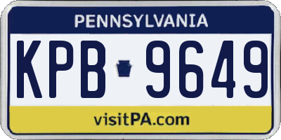 PA license plate KPB9649