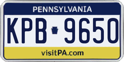 PA license plate KPB9650
