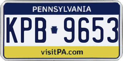 PA license plate KPB9653