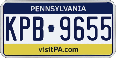 PA license plate KPB9655